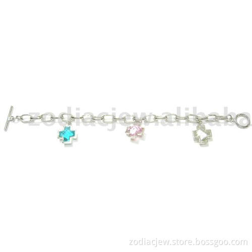 925 sterling silver bracelet with semi-precious stone setting